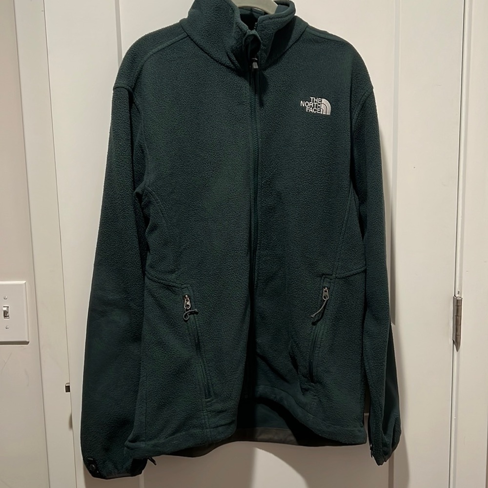 The North Face- Forest Green Fleece zip up- men’s L